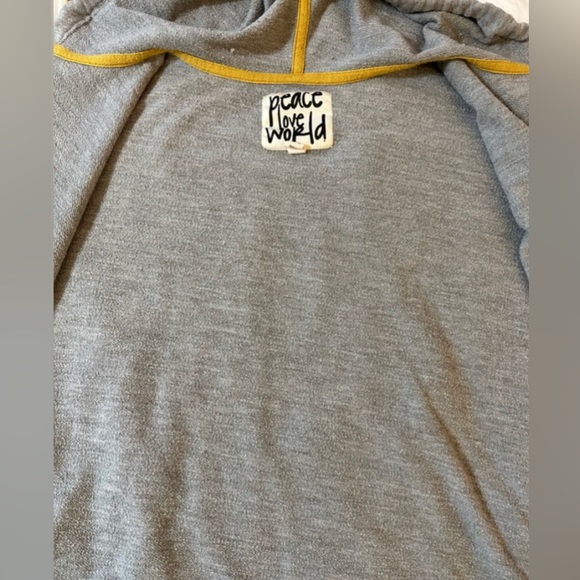 Peace Love World - Cotton - Heather Gray - Zip Up Sweatshirt Hoodie - 1X - Picture 7 of 10